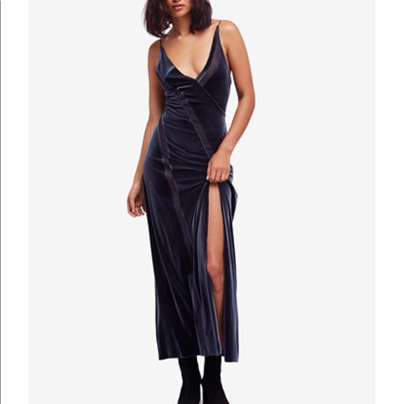 free people spliced velvet maxi dress